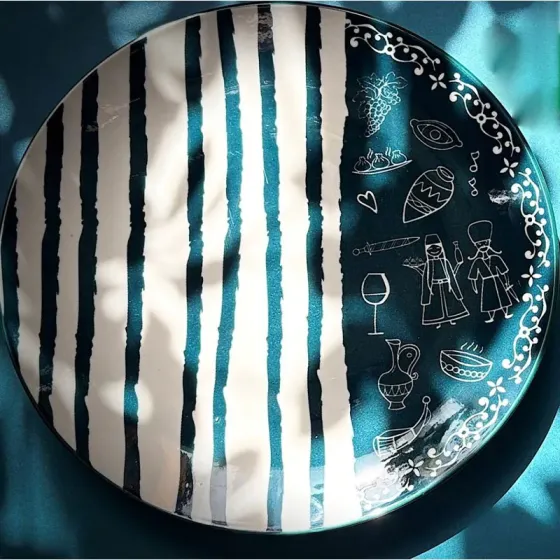 Керамическая обеденная тарелка Nego-07 (9 дюймов) Тбилиси