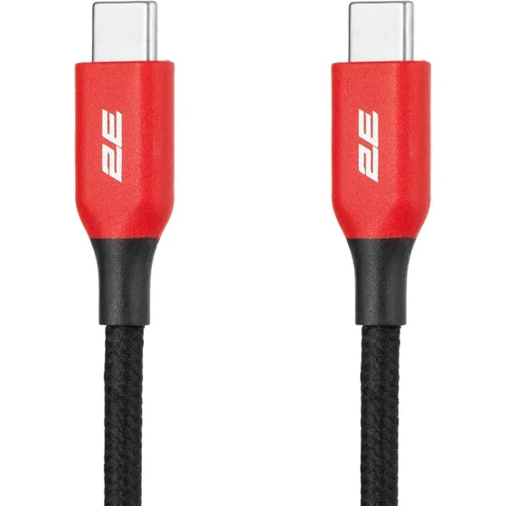 USB კაბელი 2E 2E-Cc100-WH Cable USB-C - USB-C, 100W 1M Black თბილისი