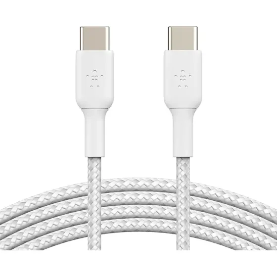 USB კაბელი Belkin Cab004Bt2Mwh Сable USB-C > USB-C Charge/Data, 2M, 60W, Type-C, Braided, White თბილისი
