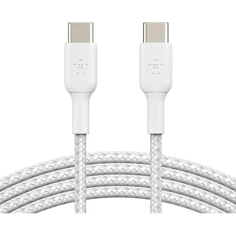 USB კაბელი Belkin Cab004Bt2Mwh Сable USB-C > USB-C Charge/Data, 2M, 60W, Type-C, Braided, White თბილისი - photo 1