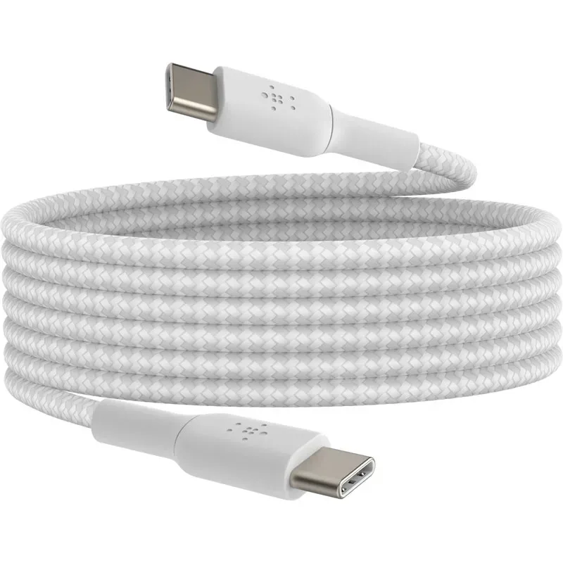 USB კაბელი Belkin Cab004Bt2Mwh Сable USB-C > USB-C Charge/Data, 2M, 60W, Type-C, Braided, White თბილისი - photo 2
