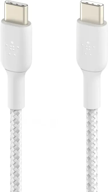 USB კაბელი Belkin Cab004Bt2Mwh Сable USB-C > USB-C Charge/Data, 2M, 60W, Type-C, Braided, White თბილისი - photo 4