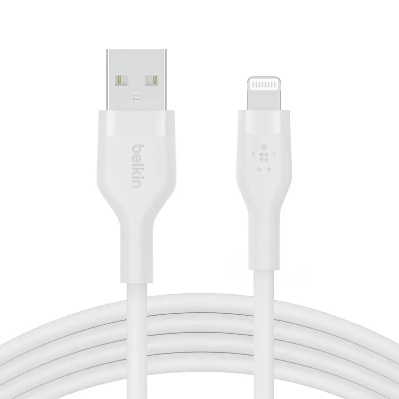 USB კაბელი Belkin Caa008Bt1Mwh Сable USB-A > Lightning Charge/Data, 1M, Silicone, With Clip, White თბილისი - photo 1