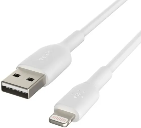 USB კაბელი Belkin Caa001Bt2Mwh Сable USB-A > Lightning Charge/Data, 2M, PVC, White თბილისი