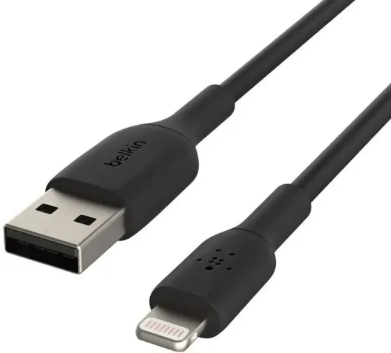 USB კაბელი Belkin Caa001Bt1Mbk Сable USB-A > Lightning Charge/Data, 1M, PVC, Black თბილისი