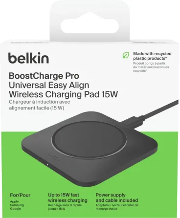 Უსადენო დამტენი Belkin Wia007Vfbk Wireless Charger 15W PAD Universal, Black თბილისი