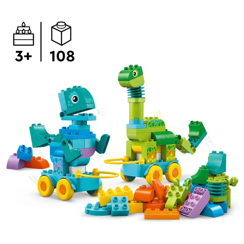 Ასაწყობი კონსტრუქცია (ლეგო) Lego Constructor Duplo Town 3In1 Dinosaurs ON Wheels 10451 თბილისი - photo 2