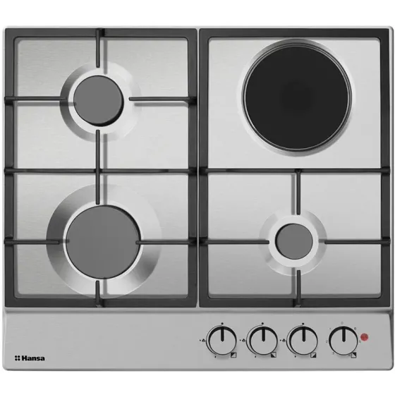 Ჩასაშენებელი კომბინირებული ქურის ზედაპირი HOB Hansa Bhmi610302 (59Cm, Cast-Iron) Inox თბილისი