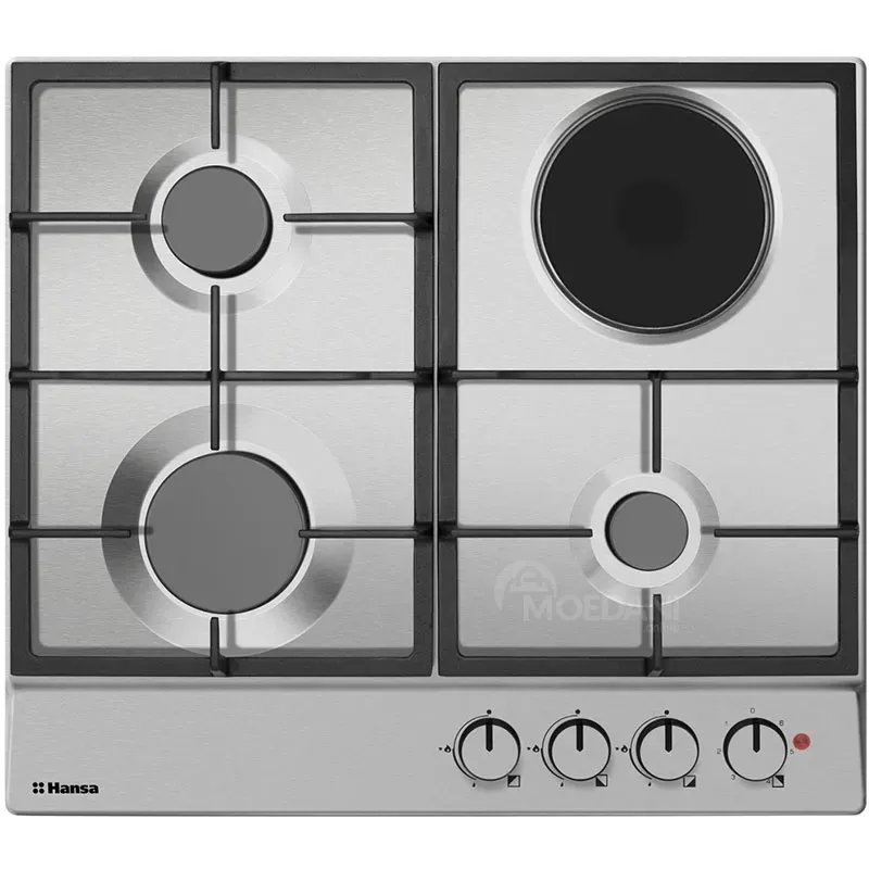 Ჩასაშენებელი კომბინირებული ქურის ზედაპირი HOB Hansa Bhmi610302 (59Cm, Cast-Iron) Inox თბილისი - photo 1