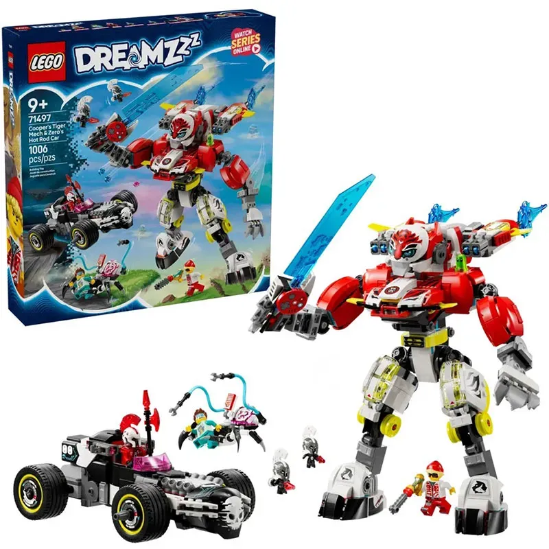 Lego Constructor Dreamzzz Cooper's Tiger Mech & Zero's Hot Rod Car Тбилиси - изображение 1