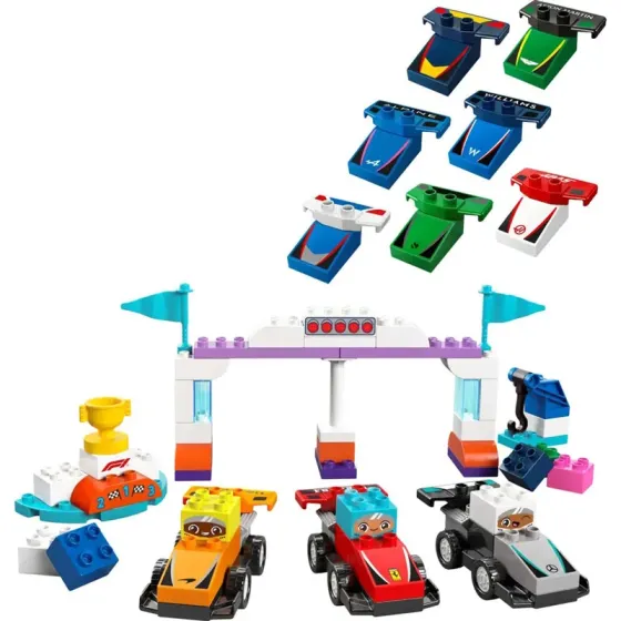 Конструктор Lego Constructor Duplo Town: гоночные автомобили и пилоты команды Формулы-1. Тбилиси