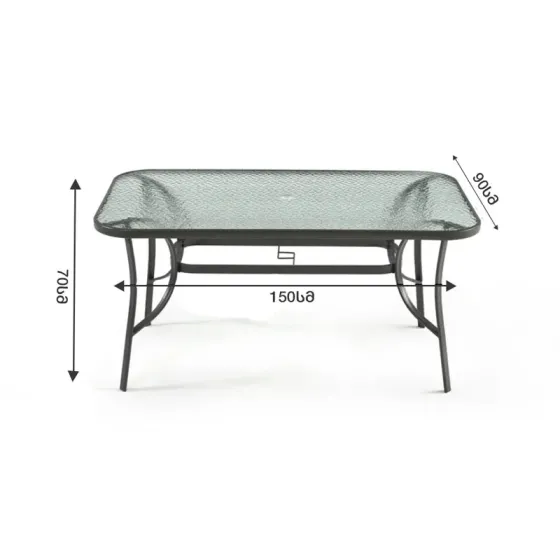 Прямоугольный стол со стеклянной столешницей L SC-094-150 (150*90*70 см) Тбилиси