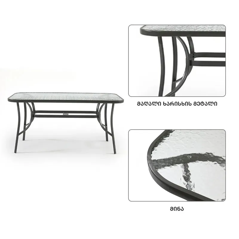 Прямоугольный стол со стеклянной столешницей L SC-094-150 (150*90*70 см) Тбилиси - изображение 3