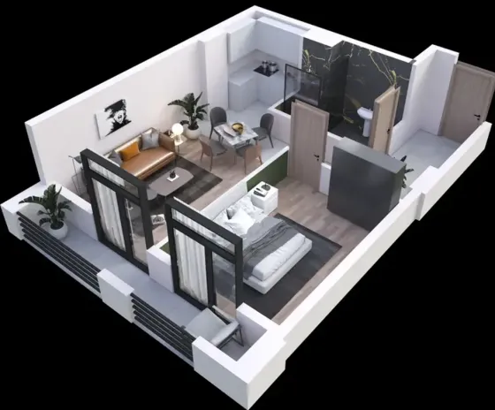 Apartments For Sale two-room 51м² 7/19 floor Tbilisi