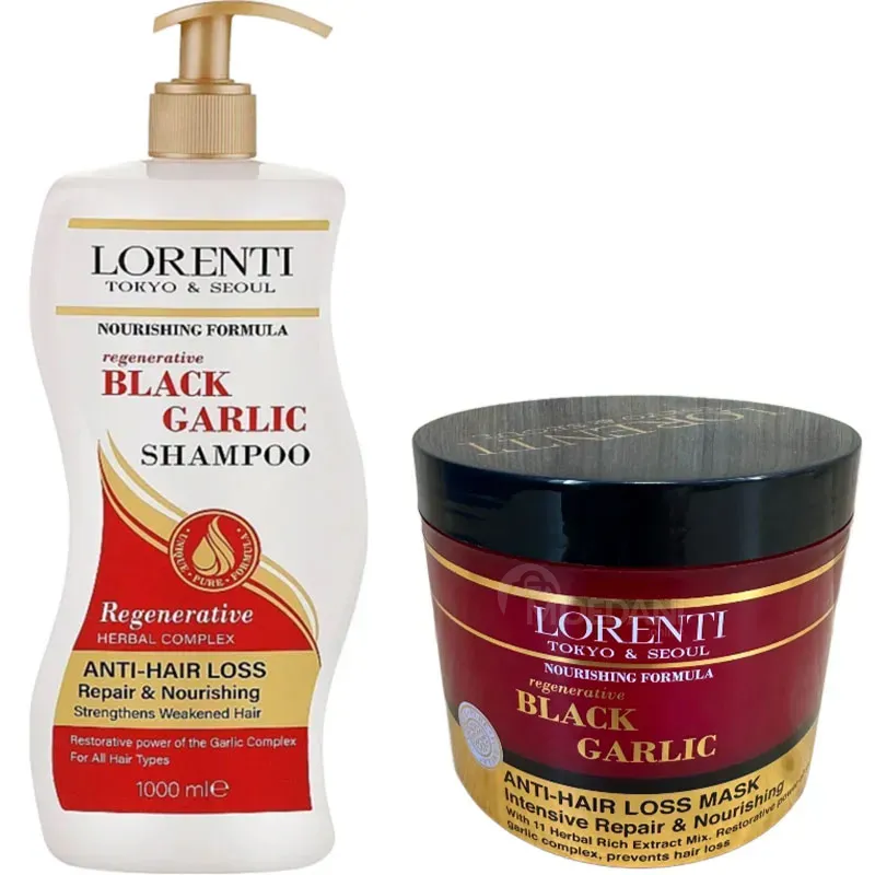 Профессиональный шампунь для всех типов волос с экстрактом черного чеснока Lorenti Black Garlik + маска для волос Тбилиси - изображение 1