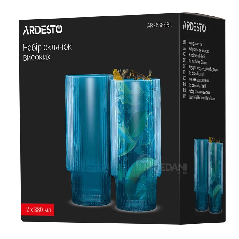 Мини-набор бокалов Ardesto Ar2638Sbl (380 мл) Тбилиси - изображение 2