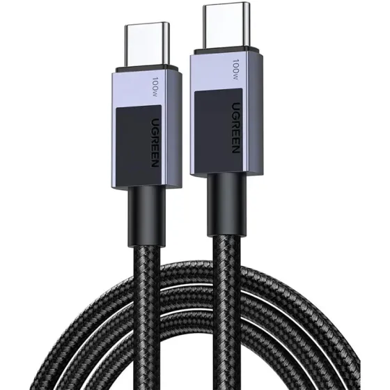 USB კაბელი Ugreen L512 (45063), 100W, Type-C TO Type-C PD Fast Charging Cable, 1M, Space Gray თბილისი