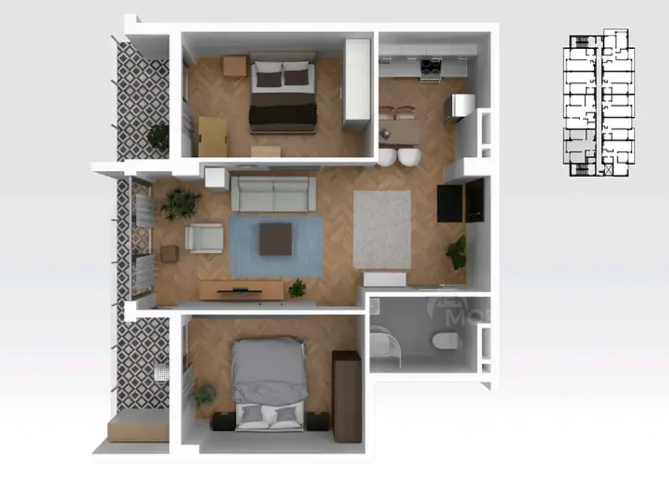 იყიდება 3 ოთახიანი ბინას 75.3მ² 5/11 სართ თბილისი - photo 1