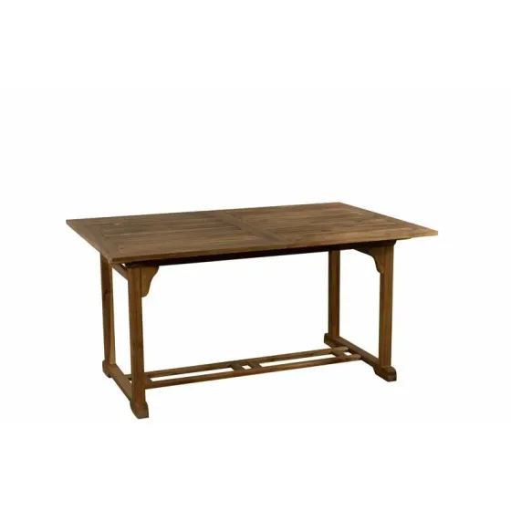 Acacia wood rectangular extendable table with 4 folding chairs and 2 armchairs T054R+2C131/4C026 (1500/200 Tbilisi