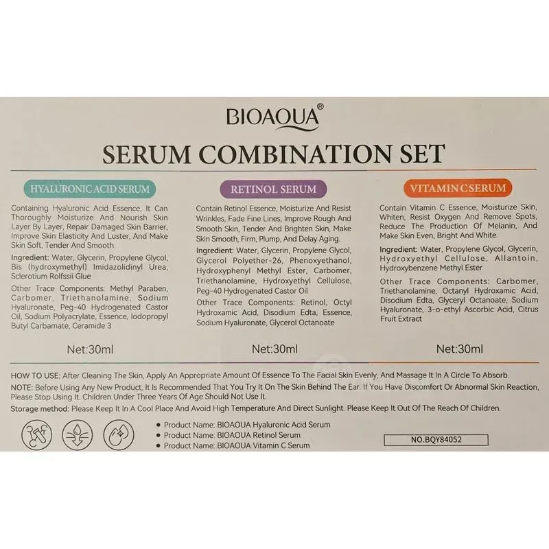 Bioaqua Набор сывороток для лица из 3 предметов Комбинированный набор сывороток (30 мл) Тбилиси - изображение 5
