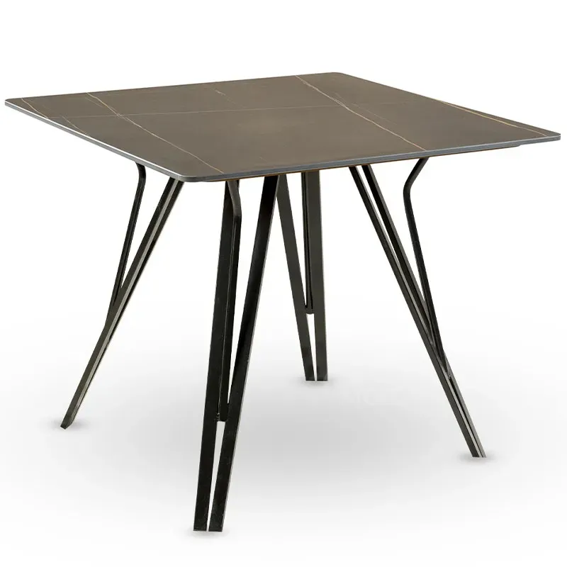 Black table with ceramic granite top ZH-8017C (80*80 cm) Tbilisi - photo 1