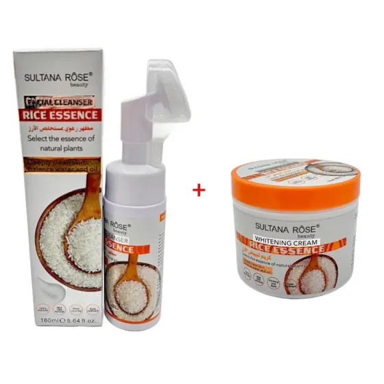 Очищающее средство для лица Sultana Rose с рисовой эссенцией (160 мл) + Рисовый крем для лица Sultana Rose с рисовой эссенцией Тбилиси