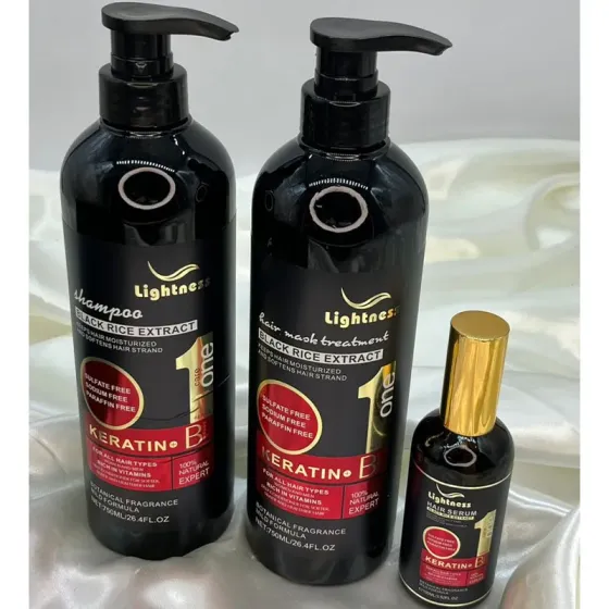 Black Rice Keratin Shampoo Lightness (750ml) + Mask (750ml) + Oil (100ml) Tbilisi