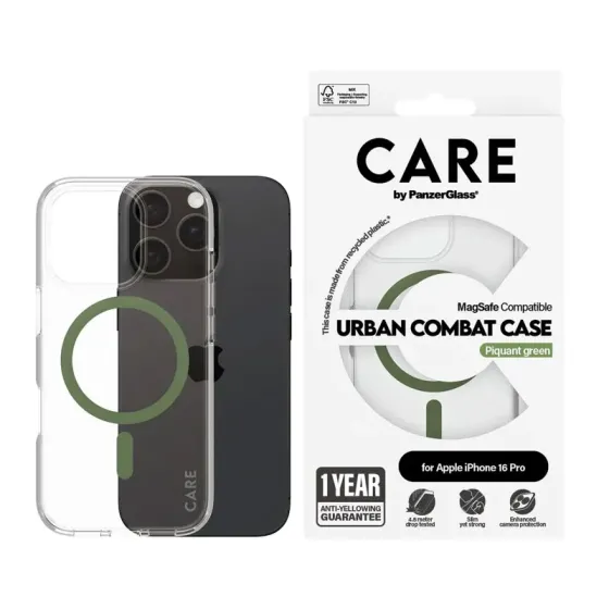 Მობილური ტელეფონის ქეისი Care BY Panzerglass Iphone 16 PRO Flagship Case Transparent Urban Combat W. თბილისი