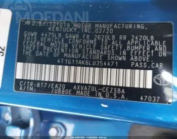 Toyota Camry 2.5L 2020 თბილისი - photo 7