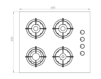 Ჩასაშენებელი ქურა EBG C6-40Bf Magic Glass თბილისი