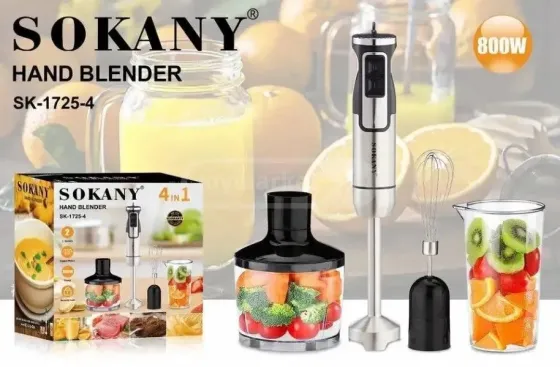 Компания Elitcompany предлагает вам ручной блендер, измельчитель и миксер Sokany в одном устройстве. Тбилиси