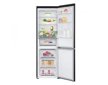 The LG Black refrigerator stands out with its modern design and technological capabilities. Tbilisi