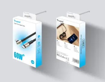 Trusmi 60W C TO C Angled LED Zinc Alloy Braided Cable Black თბილისი