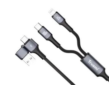 Trusmi Type-C+C TO C+L PVC+Aluminum Alloy Braided Cable Blac თბილისი