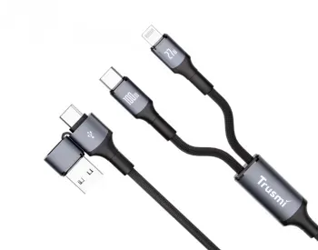 Trusmi Type-C+C TO C+L PVC+Aluminum Alloy Braided Cable Blac თბილისი - photo 1