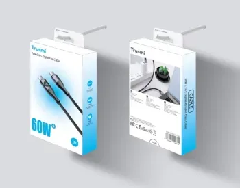 Კაბელი Trusmi 60W C TO C Digital Fast Charging Braided Cable Black თბილისი