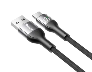 Კაბელი გადამყვანი Trusmi 3A USB-A TO C LED Aluminum Alloy Braided Cable Black თბილისი
