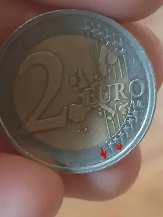 Იყიდება ქარხნული წუნის მქონე მონეტა(mint error coin)-2 ევრო თბილისი