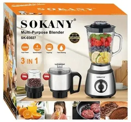 Sokany SK-03027 ბლენდერი იდეალური არჩევანია. ეს ბლენდერი მოიცავს მძლავრ 1000 ვატიან ძრავს თბილისი