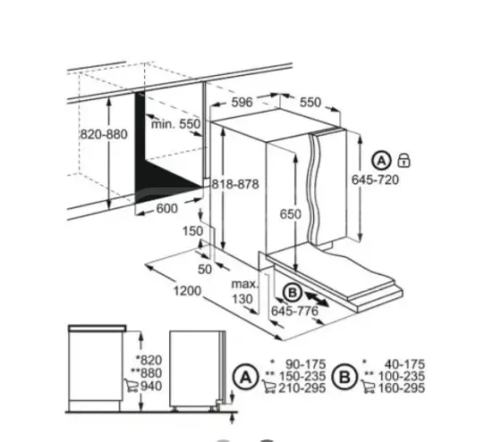 Electrolux EMG-48200L არის თანამედროვე და ფუნქციური ჩასაშენებელი ჭურჭლის სარეცხი მანქანა, თბილისი
