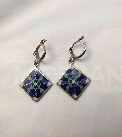 Silver earring - partition enamel Tbilisi - photo 1