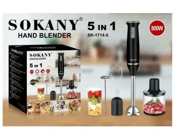 The Elitcompany appliance store offers the Sokany 5 in 1 hand blender, model SK-1714-5. Tbilisi