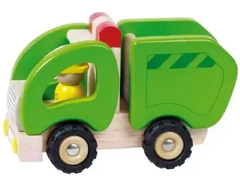 Ხის ნაგვის მანქანა goki Machine wooden Garbage truck (green) თბილისი