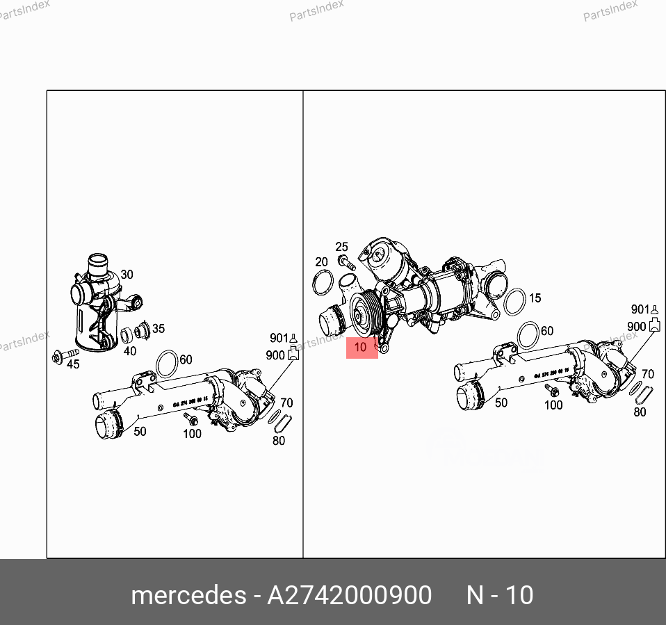 წყლის ტუმბო  cylis nasosi Mercedes-Benz A 274 200 09 00 თბილისი - photo 1