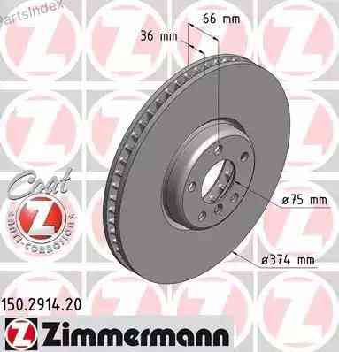 Brake Disc Zimmermann 150.2914.20 Tbilisi