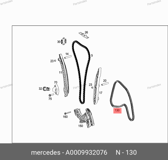 Цепь ГРМ - газораспределительного механизма Mercedes-Benz A 000 993 20 76 Тбилиси