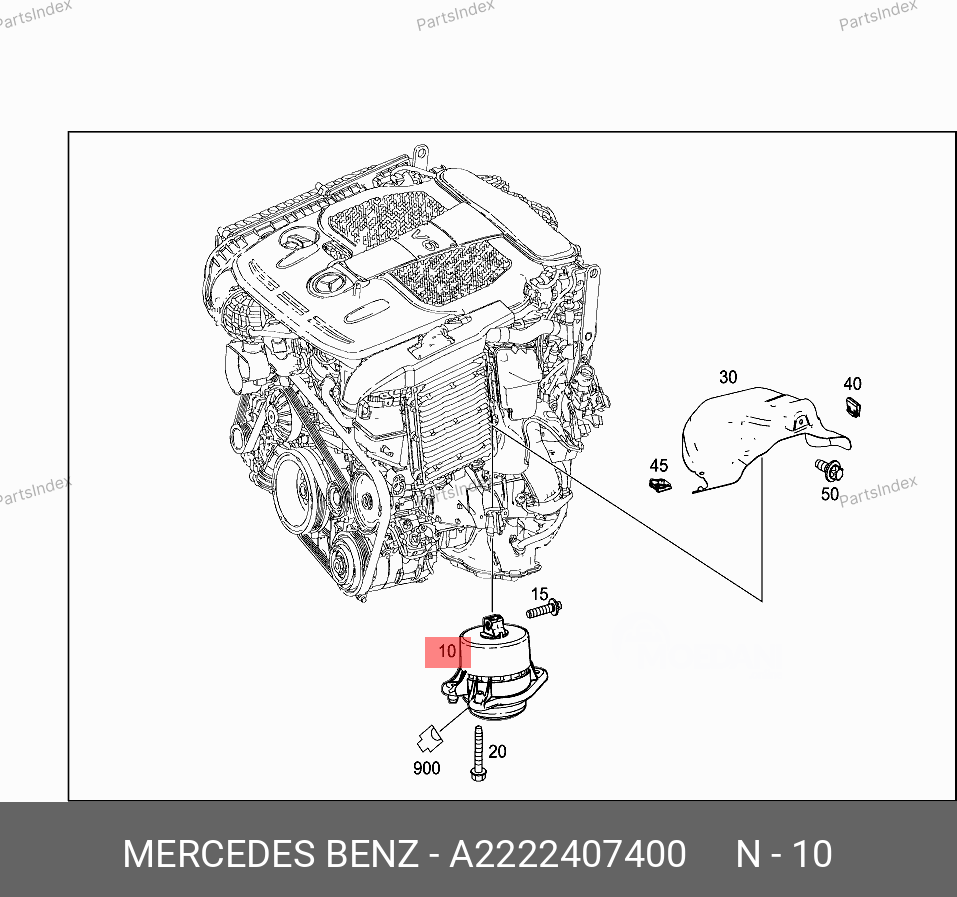 ძრავის ბალიში (პადმატორნი) მარჯვენა padmatorni Mercedes-Benz A 222 240 74 00 თბილისი - photo 1