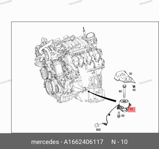 ძრავის ბალიში (პადმატორნი) მარჯვენა padmatorni Mercedes-Benz A 166 240 61 17 თბილისი