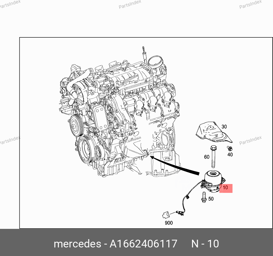 ძრავის ბალიში (პადმატორნი) მარჯვენა padmatorni Mercedes-Benz A 166 240 61 17 თბილისი - photo 1