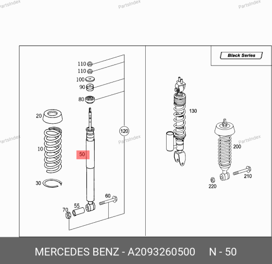 ამორტიზატორი დაკიდების სისტემის amortizatori Mercedes-Benz A 209 326 05 00 თბილისი